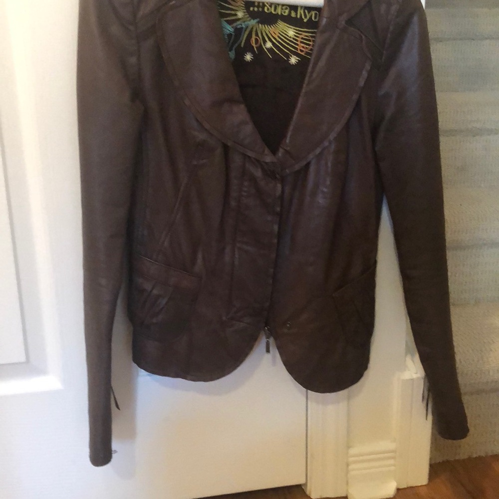 Brown leather jacket